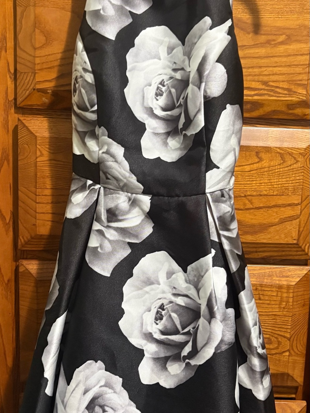 Speechless Black and White Floral Fit-and-Flare Midi Dress